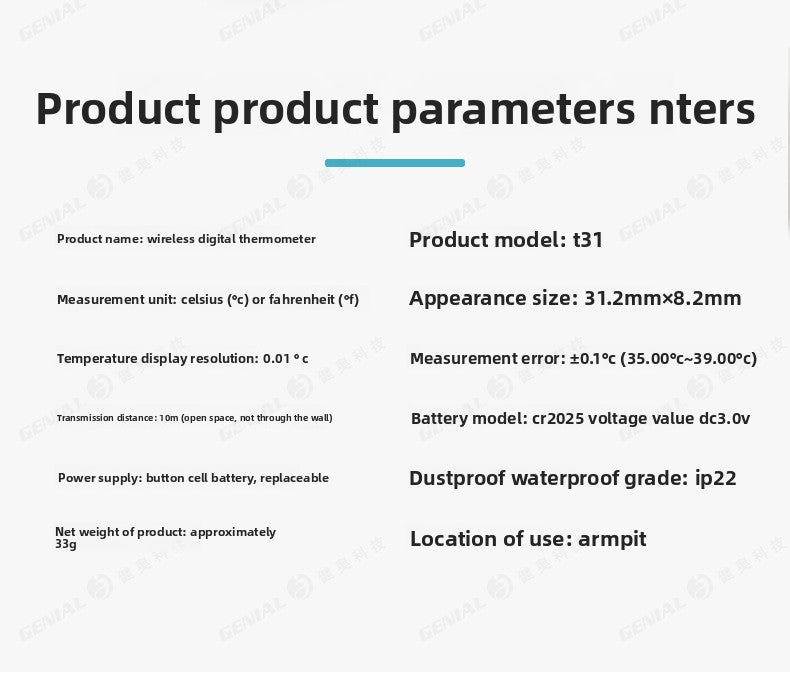 Bluetooth Body Temperature Sticker