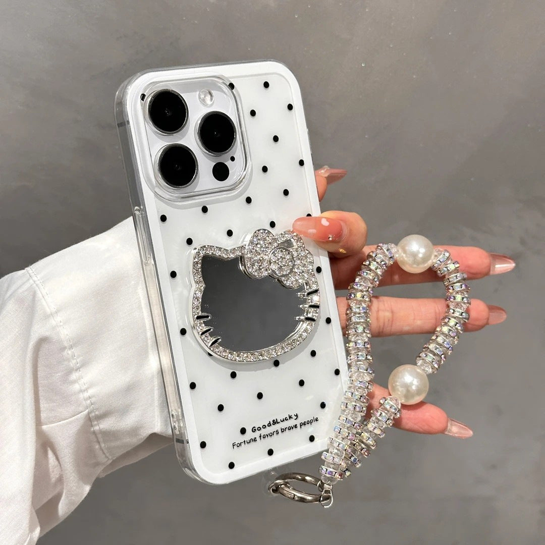 White Kt Cat Mirror