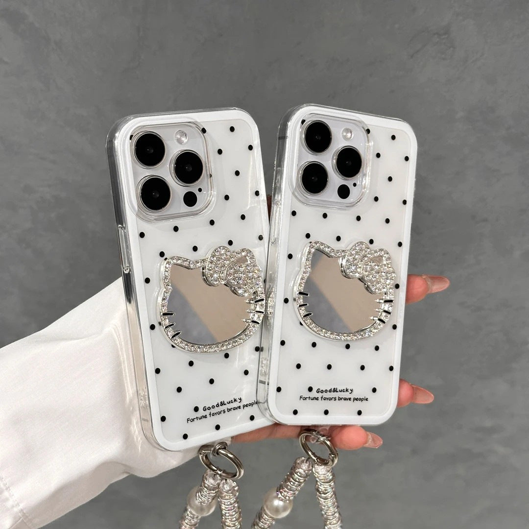 White Kt Cat Mirror
