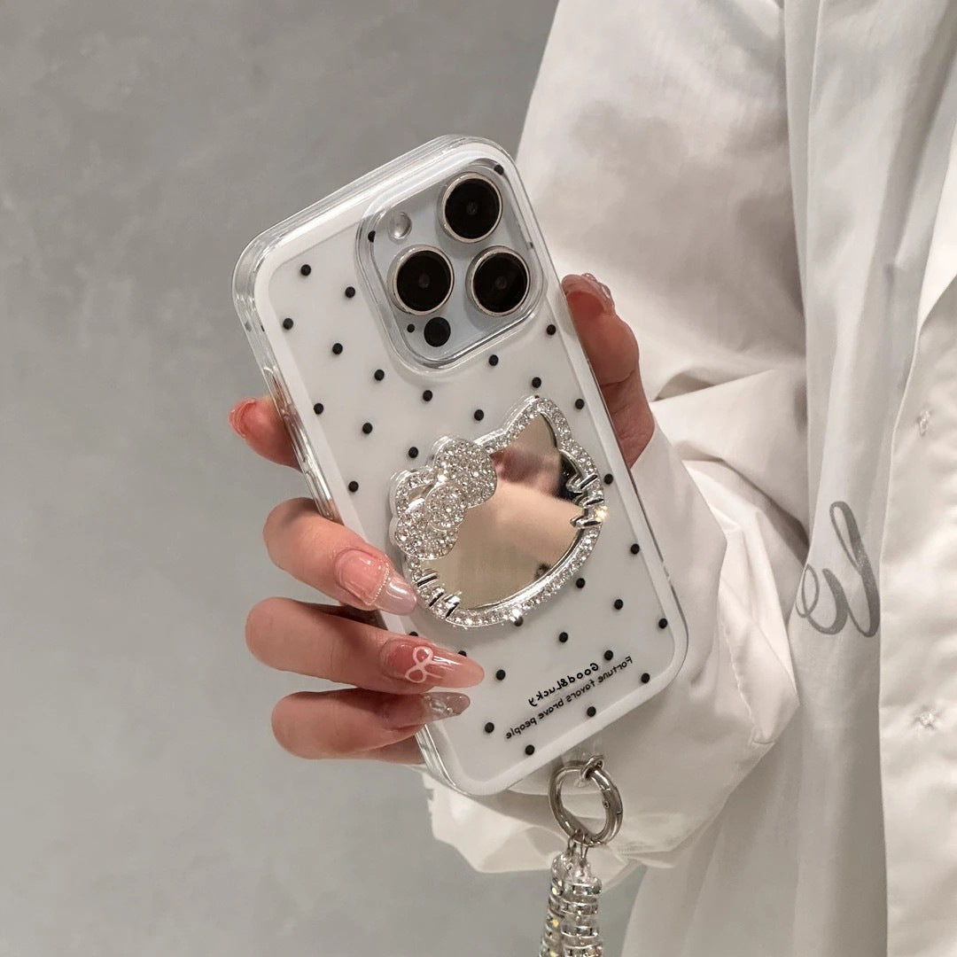 White Kt Cat Mirror