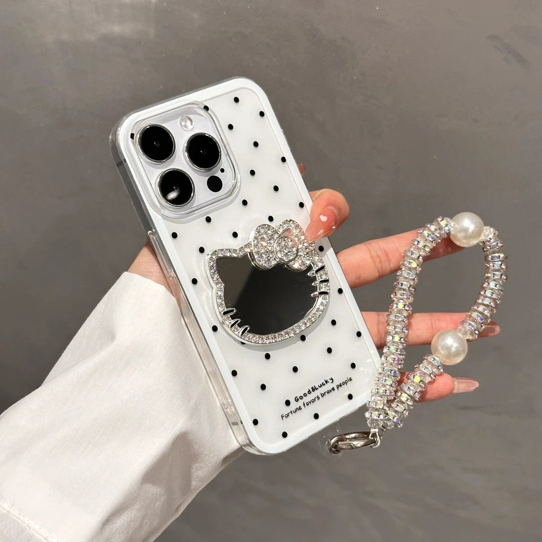 White Kt Cat Mirror